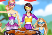 game Barbie Family cooking Barbecued Wings