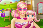 game Barbie playing with baby