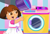 game Dora Laundry Cleaning Time