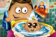 game Pou Baby Wash